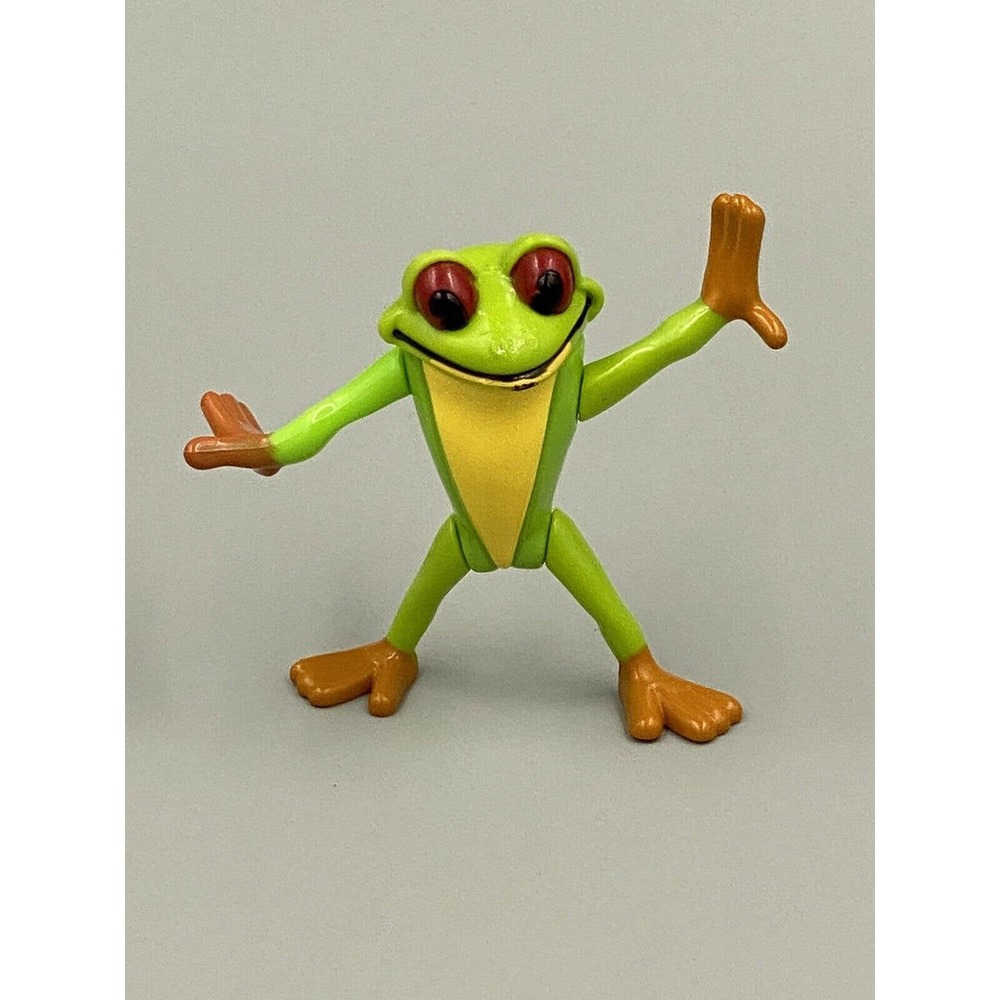 Rainforest Cafe 3.5” Tree Frog Figure Green Yellow Tropical PVC Animal Toy